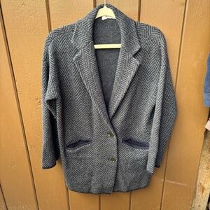 Madewell Women's Merino Wool Blend Textured Blazer Sweater Jacket XXS Oversized